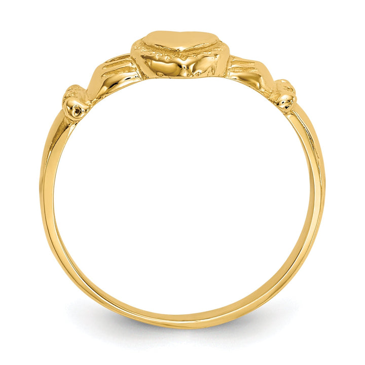 14kt gold Polished ladies claddagh ring