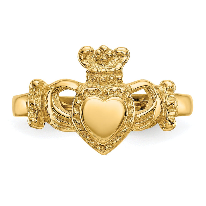 14kt gold Polished ladies claddagh ring