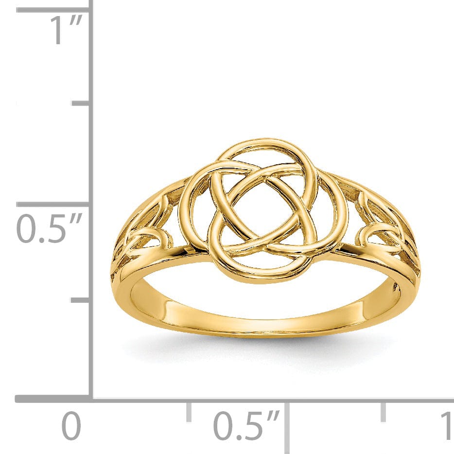 Ladies celtic knot 14kt yellow gold ring