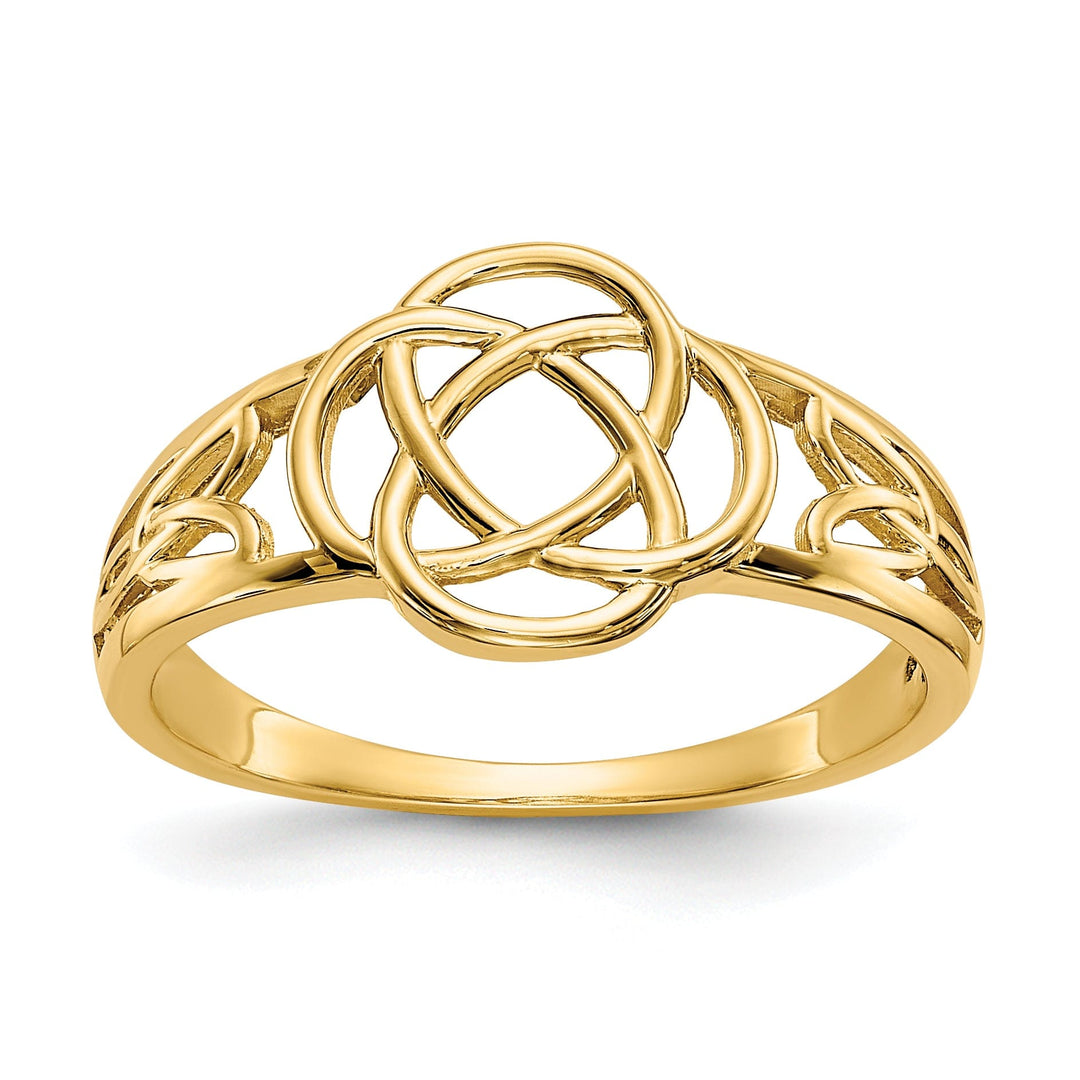 Ladies celtic knot 14kt yellow gold ring