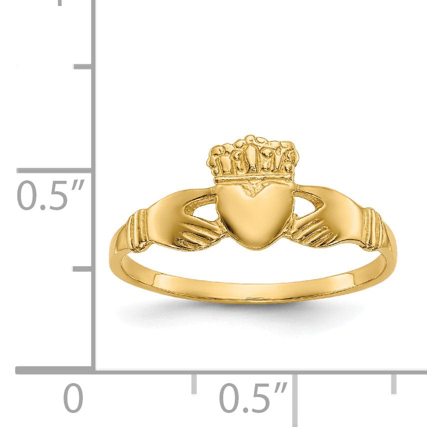 14kt yellow gold ladies claddagh ring