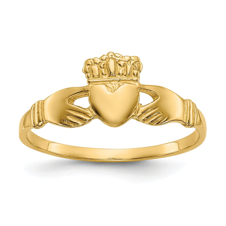 14kt yellow gold ladies claddagh ring