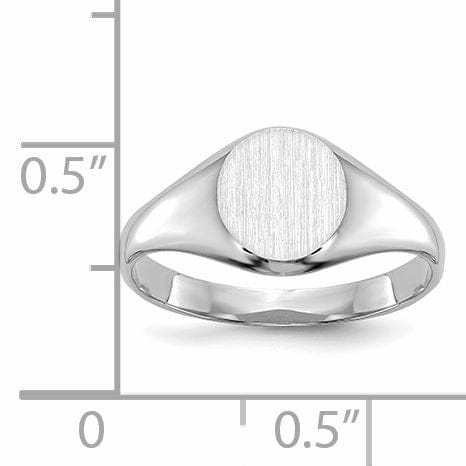 14k White Gold Engraveable Signet Children's Ring