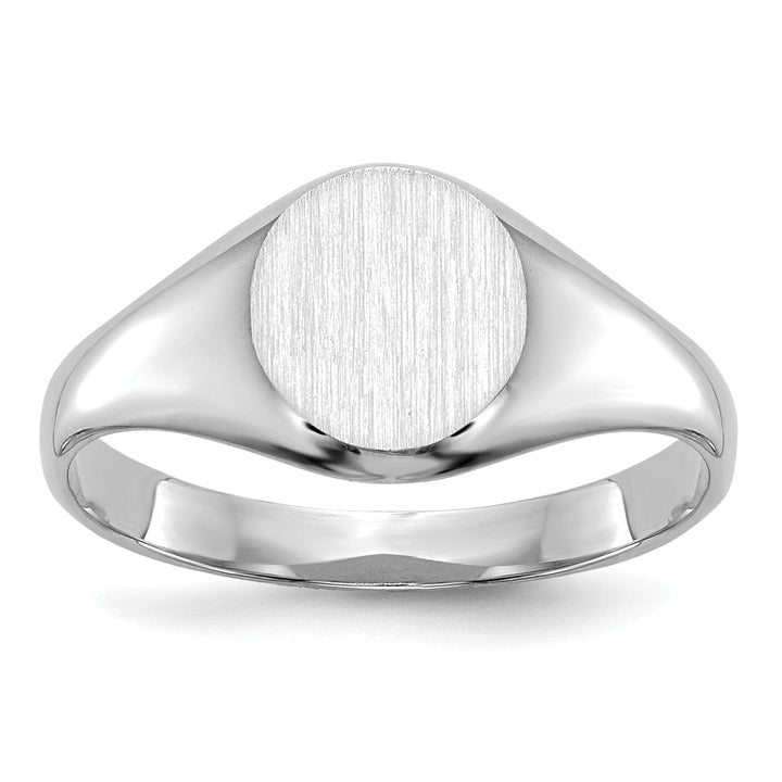 14k White Gold Engraveable Signet Children's Ring