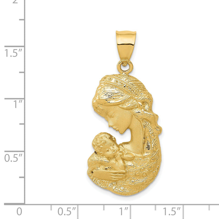 14k Yellow Gold Mother Holding Child Pendant