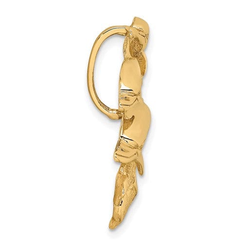14k Yellow Gold Triple Dolphin Slide Pendant