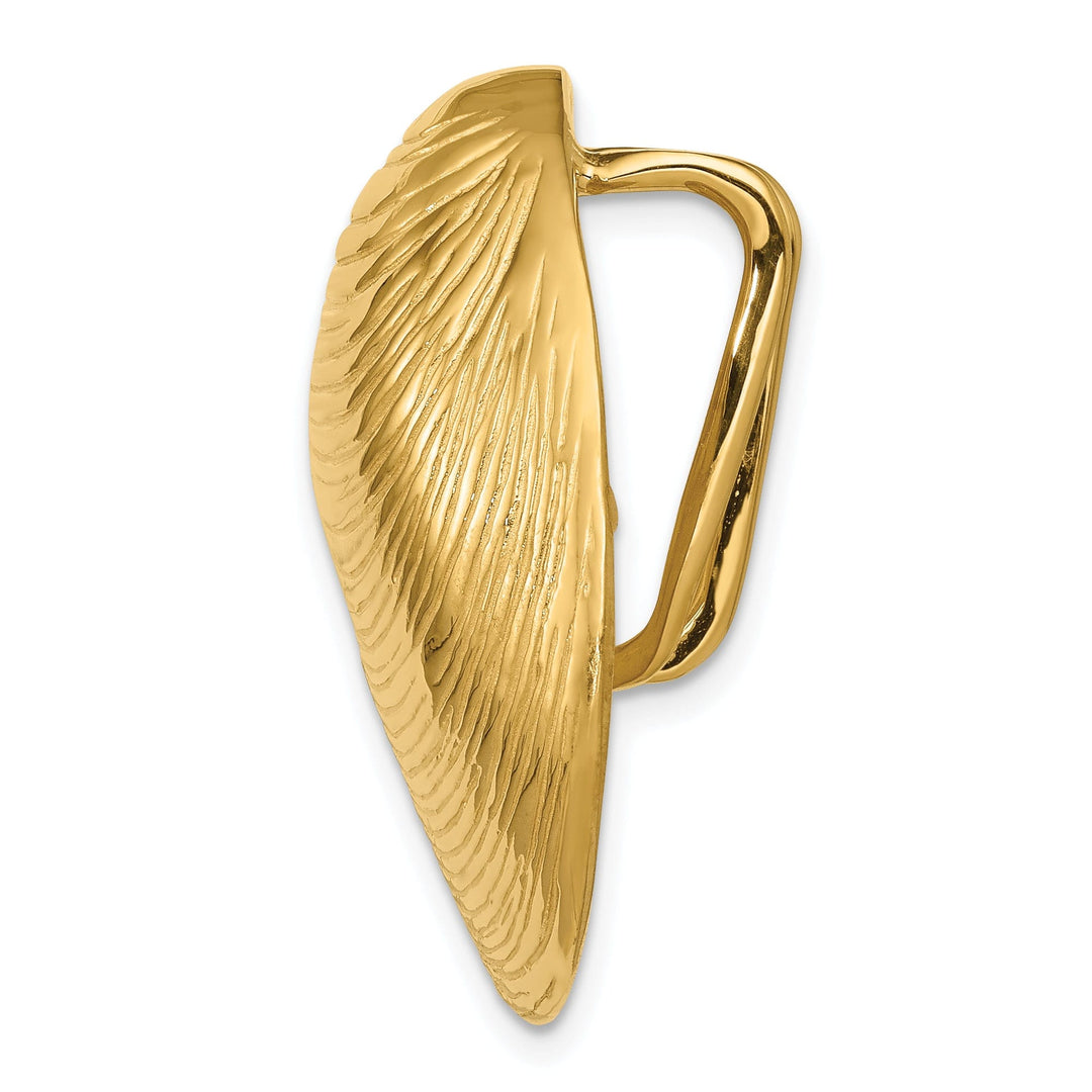 14k Yellow Gold Clam Shell Slide Pendant