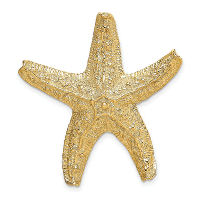 14K Yellow Gold Solid Polished Textured Finish Starfish Skide Pendant Fits up to 10 mm Fancy Omega at $ 1230.24 only from Jewelryshopping.com