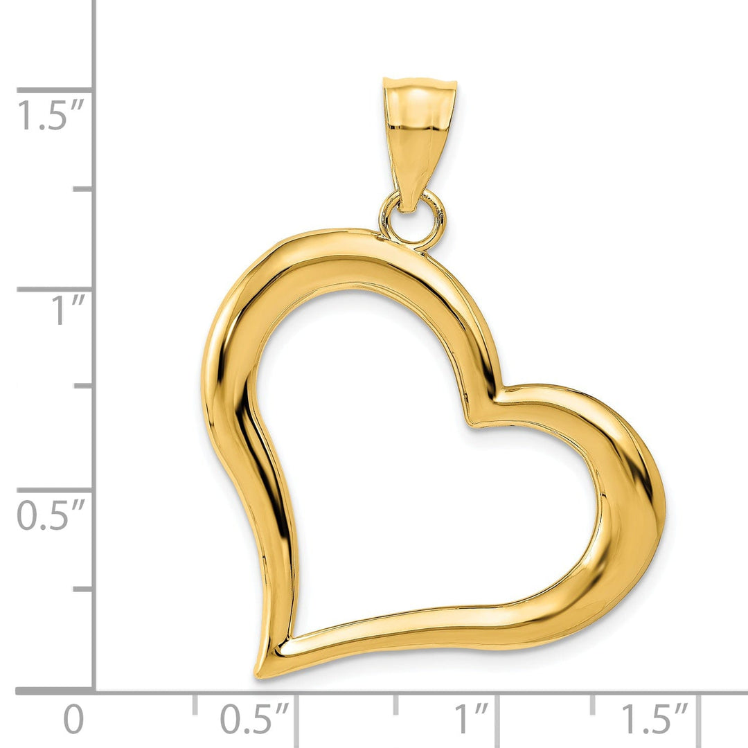 14k Yellow Gold Polished Heart Pendant