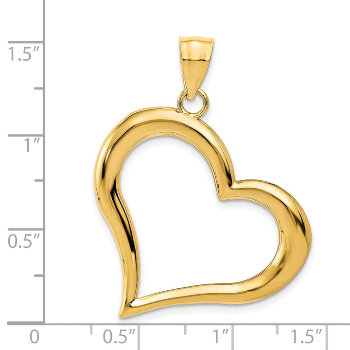 14k Yellow Gold Polished Heart Pendant