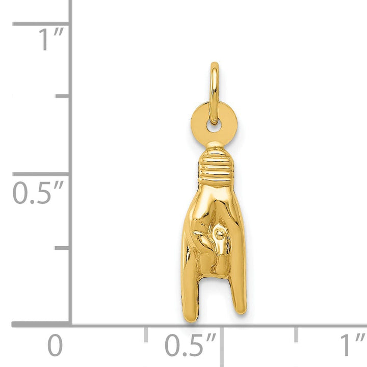 14k Yellow Gold Good Luck Hand Charm Pendant