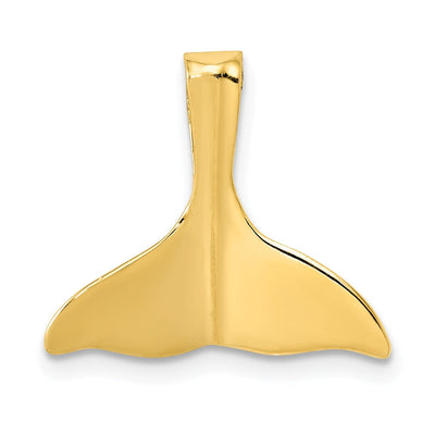 14k Yellow Gold Polished Finish 3-Dimensional Solid Whale Tail Slide Pendant will not fit Omega Chain