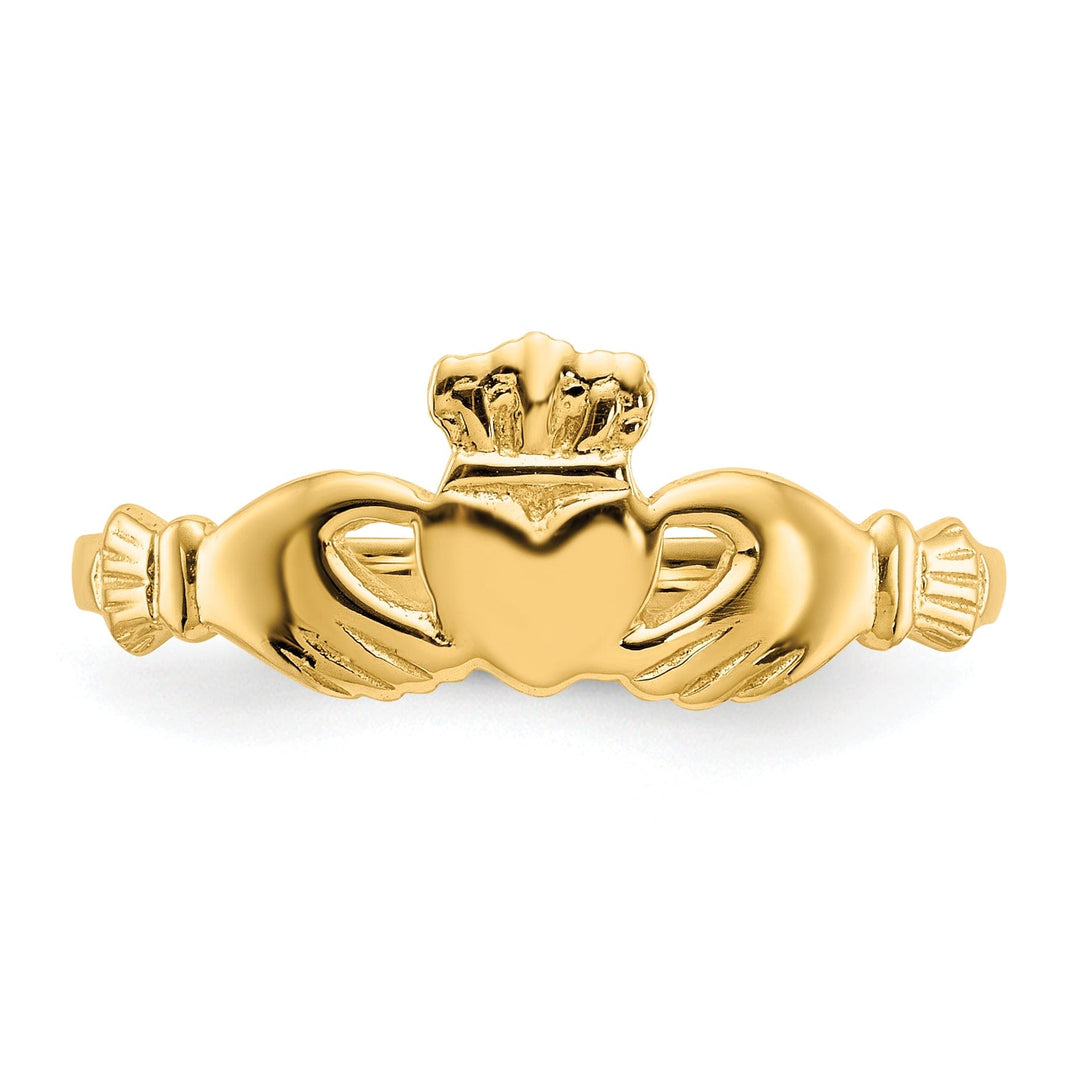 14kt ladies yellow gold claddagh ring