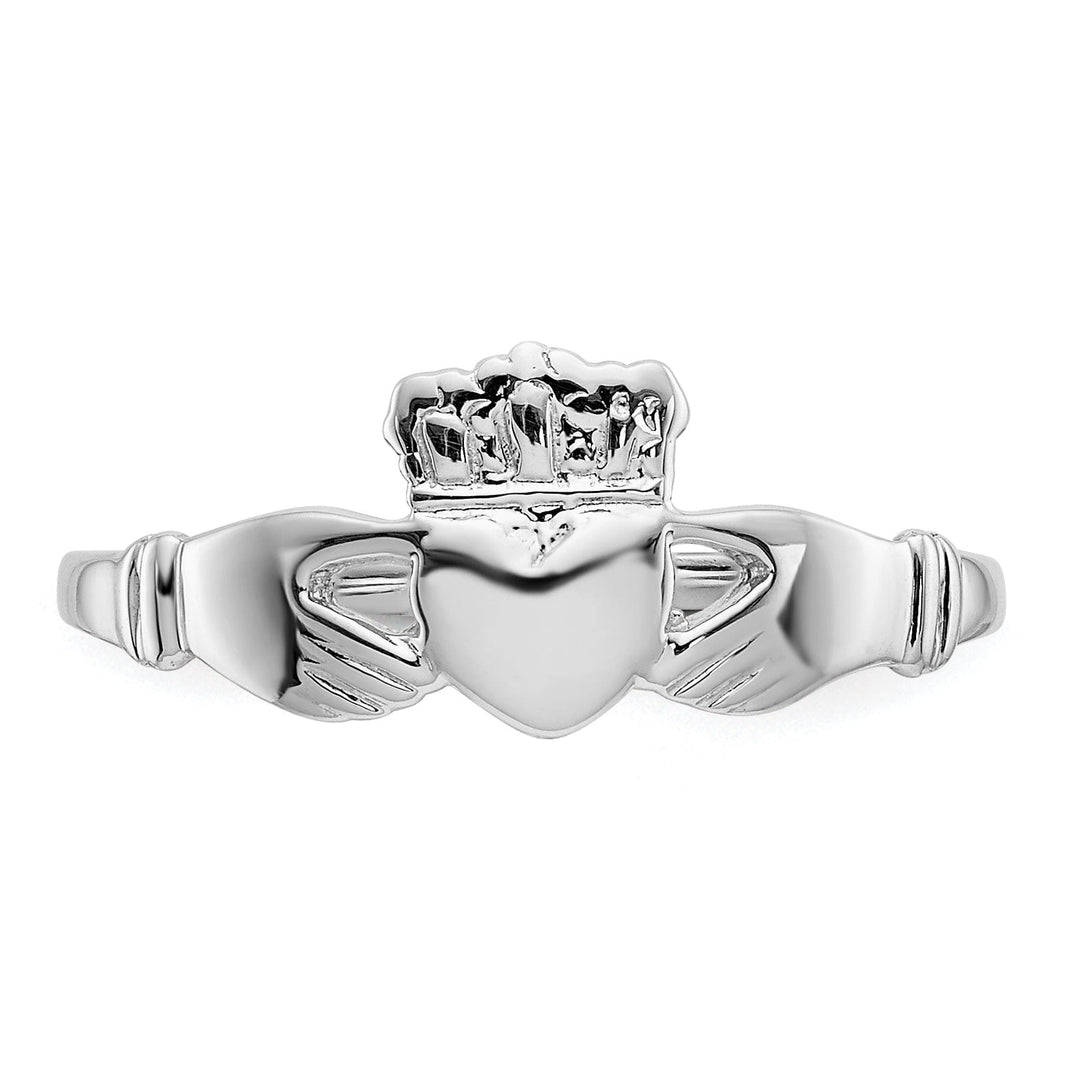 14kt white gold ladies claddagh ring