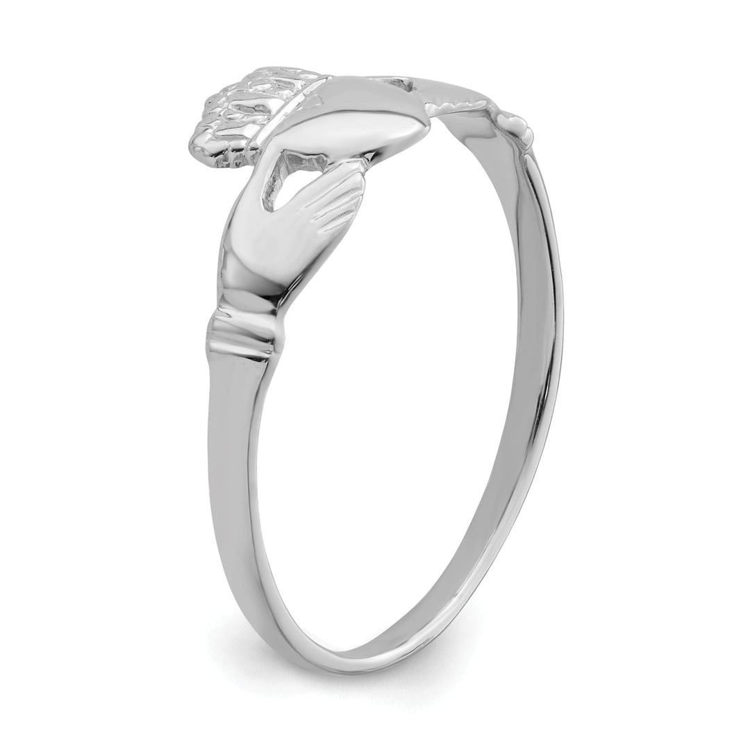 14kt white gold ladies claddagh ring