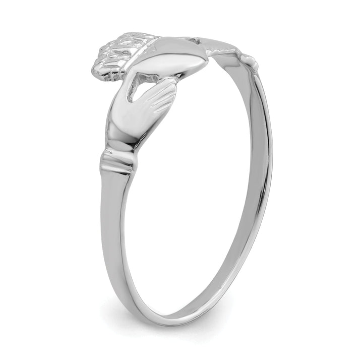 14kt white gold ladies claddagh ring