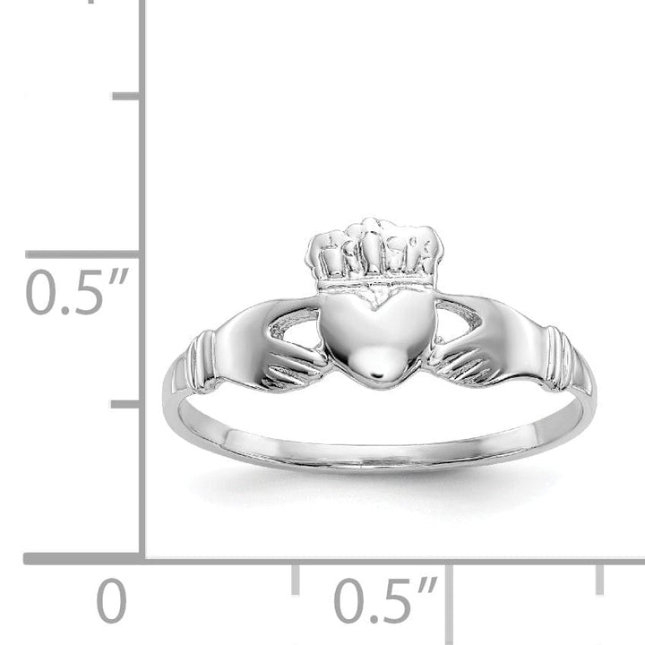 14kt white gold ladies claddagh ring