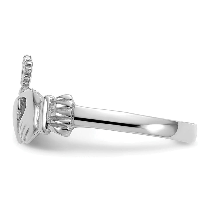 14kt white gold ladies claddagh ring