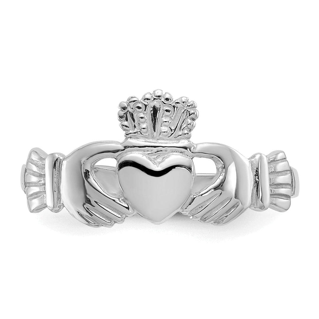 14kt white gold ladies claddagh ring