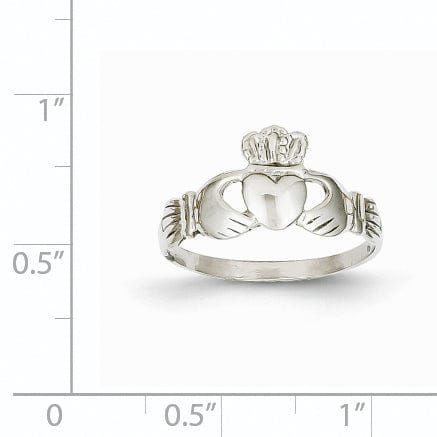 14kt white gold ladies claddagh ring