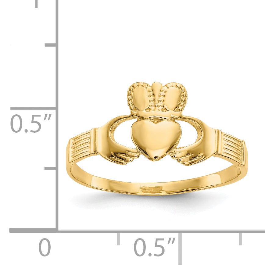 ladies 14kt yellow gold claddagh ring