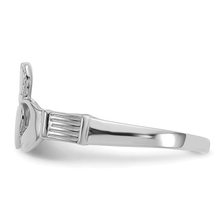 14kt ladies white gold claddagh ring