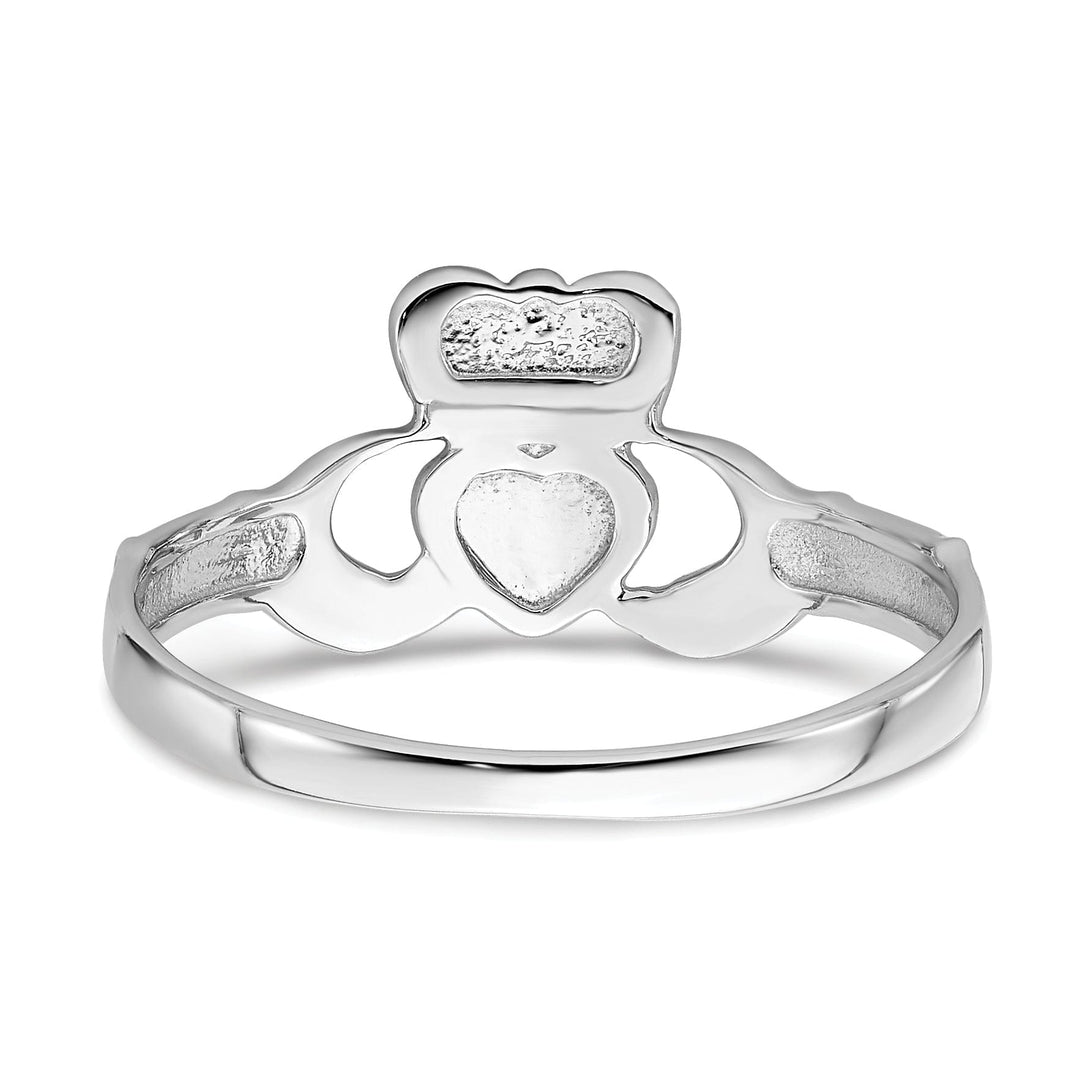 14kt ladies white gold claddagh ring