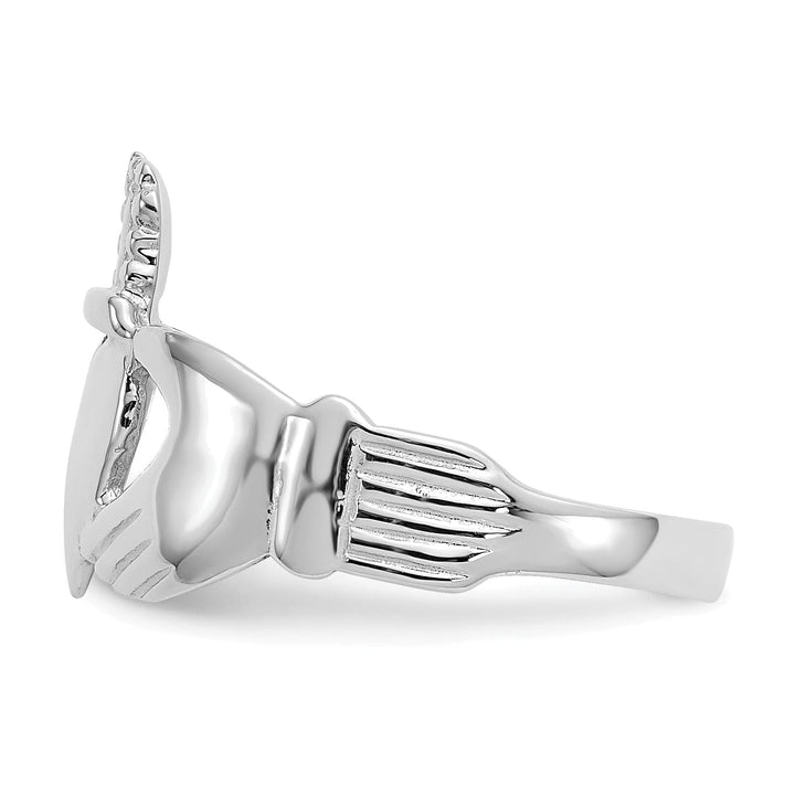 Ladies 14kt white gold claddagh ring