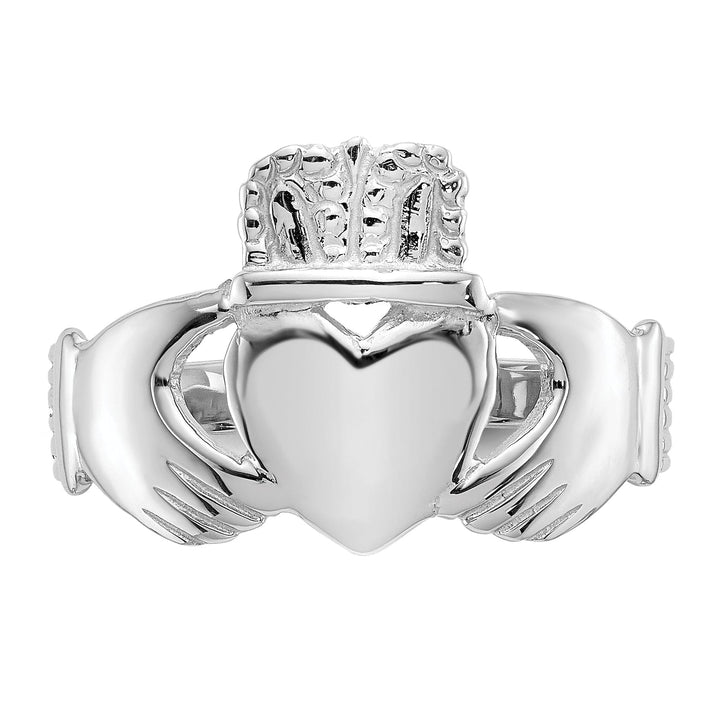 Ladies 14kt white gold claddagh ring