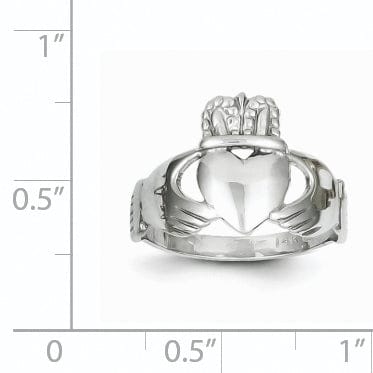 Ladies 14kt white gold claddagh ring