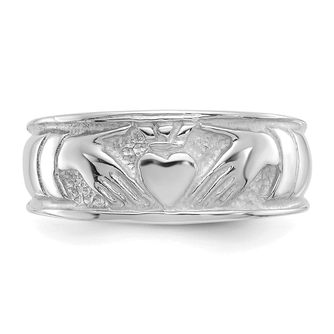14kt white gold ladies claddagh ring