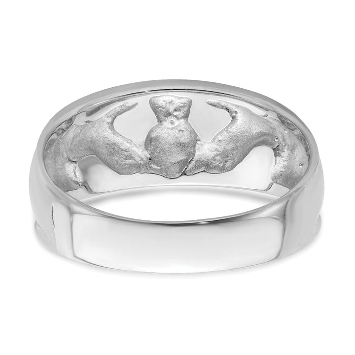 14kt white gold ladies claddagh ring