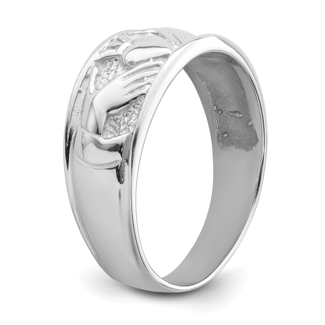 14kt white gold ladies claddagh ring
