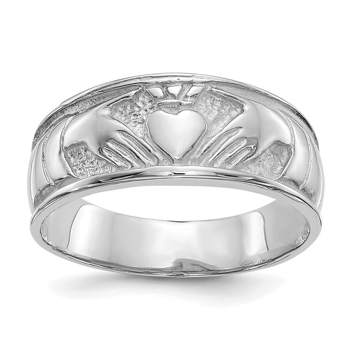 14kt white gold ladies claddagh ring