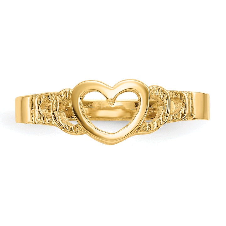 14k Yellow Gold Heart Baby Children's Ring
