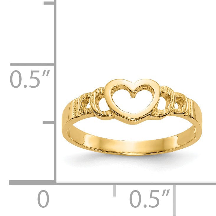 14k Yellow Gold Heart Baby Children's Ring