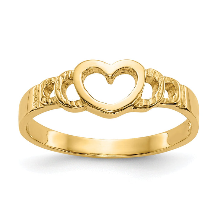 14k Yellow Gold Heart Baby Children's Ring