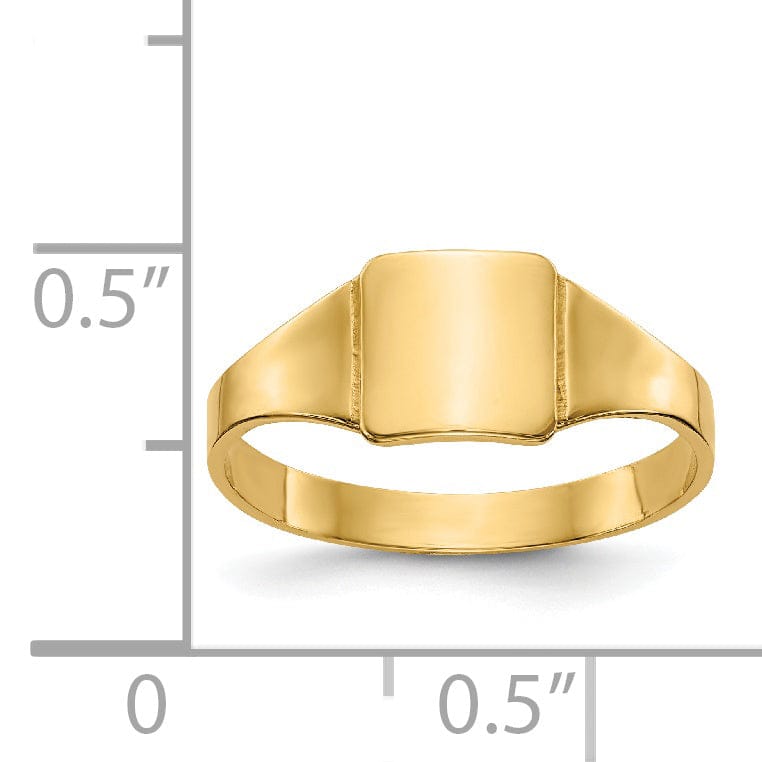 14k Yellow Gold Square Signet Baby Ring