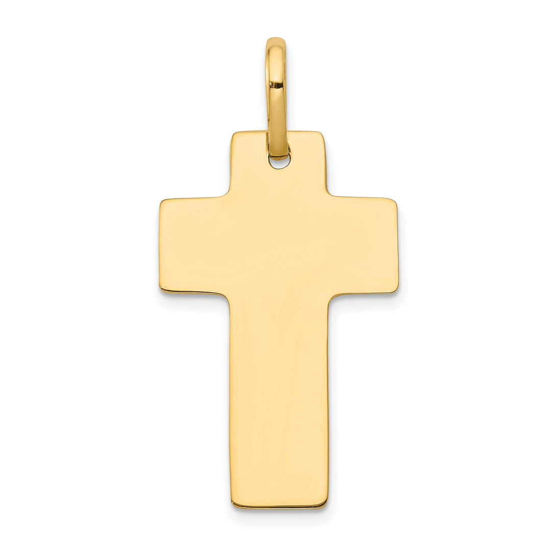 14k Yellow Gold Polished Cross Charm