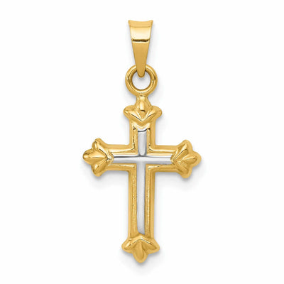 14k Rhodium Hollow Cross Charm at $ 43.66 only from Jewelryshopping.com