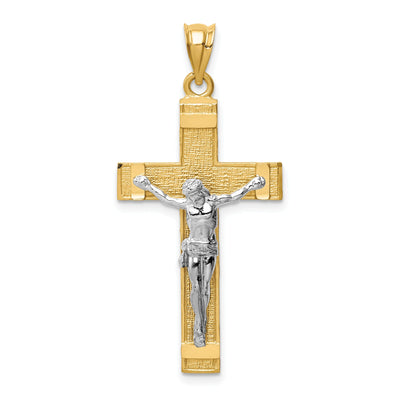 14k Two-tone Gold INRI Crucifix Cross Pendant at $ 345.22 only from Jewelryshopping.com