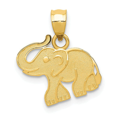 14k Yellow Gold Solid Brushed Finish Elephant Charm Pendant at $ 86.94 only from Jewelryshopping.com