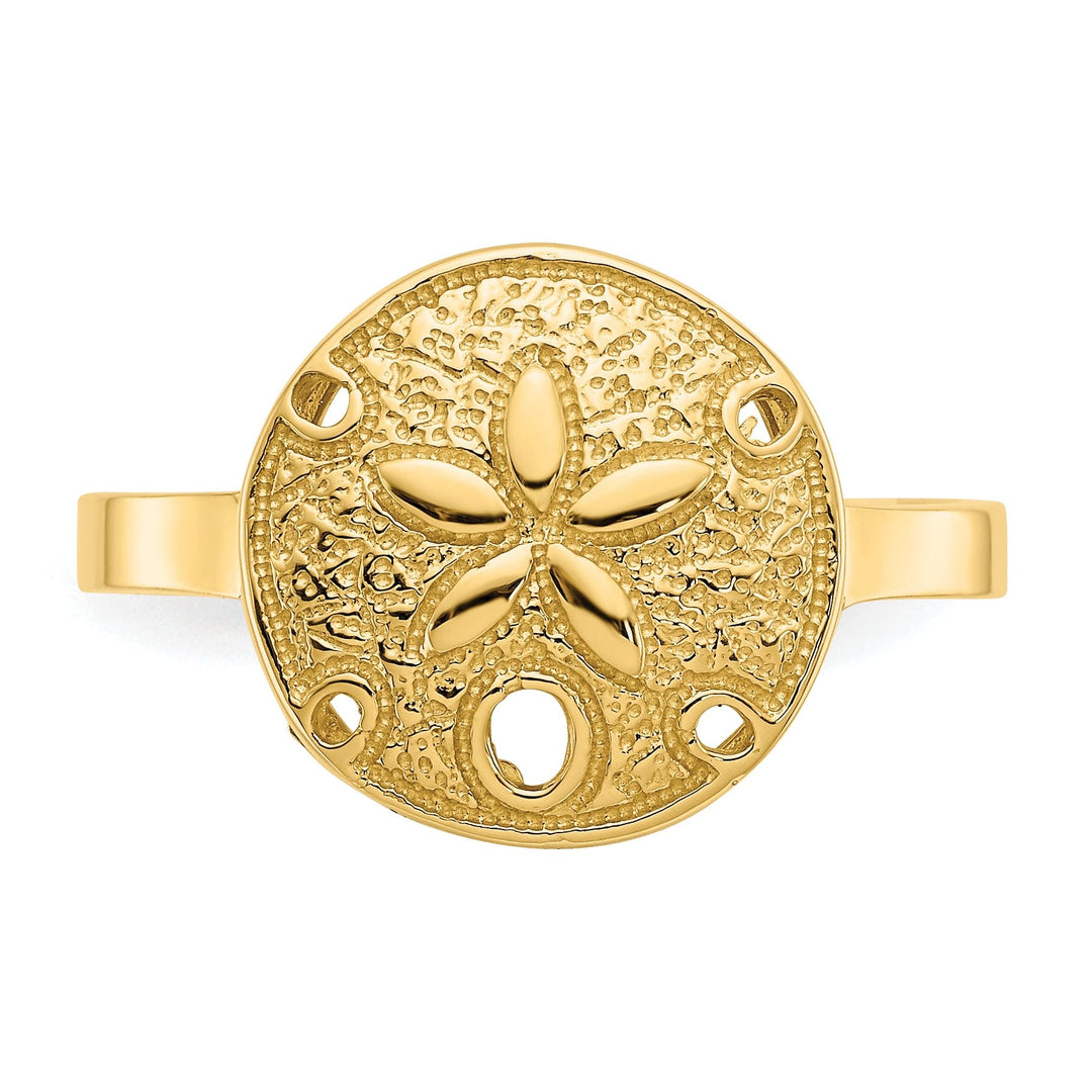 14k Yellow Gold Polished Sand Dollar Ring