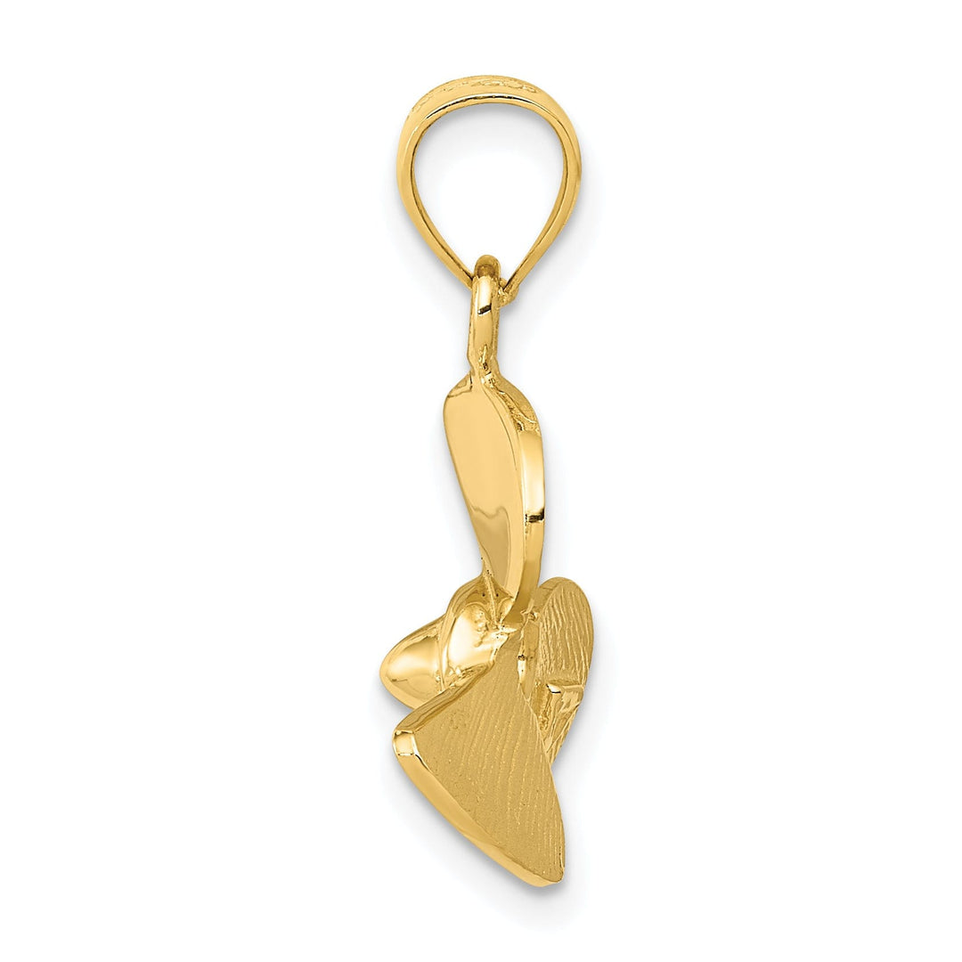 14k Yellow Gold Solid Men's Propeller Pendant