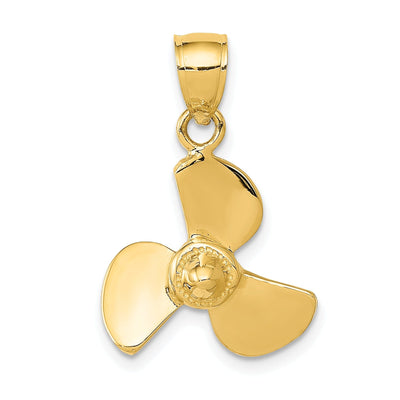 14k Yellow Gold Solid Men's Propeller Pendant at $ 177.17 only from Jewelryshopping.com