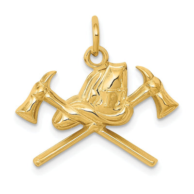 Solid 14k Yellow Gold Fire Department Pendant at $ 107.22 only from Jewelryshopping.com