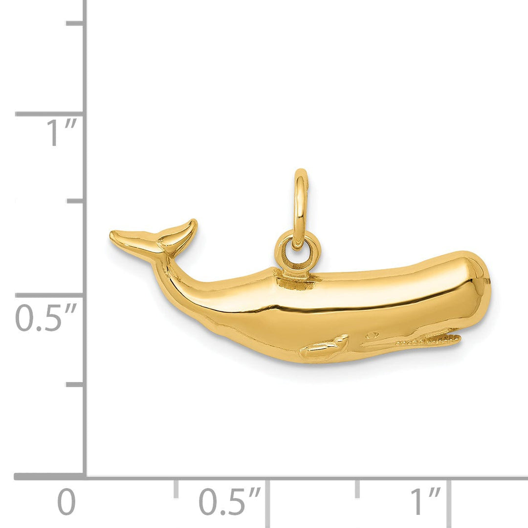 14k Yellow Gold Polished Finish Sperm Whale Charm Pendant