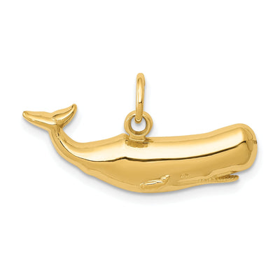 14k Yellow Gold Polished Finish Sperm Whale Charm Pendant