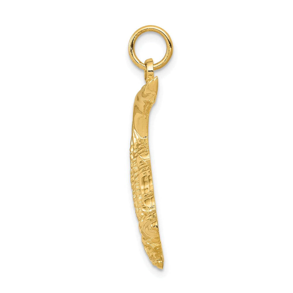 14k Yellow Gold Solid Polished Finish Alligator Charm Pendant