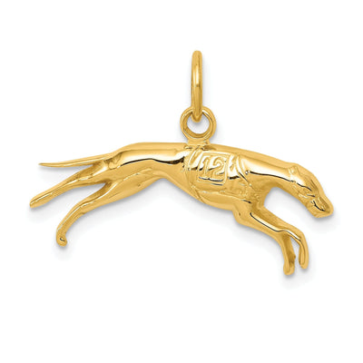 14k Yellow Gold Textured Polished Finish Greyhound Dog Charm Pendant at $ 130.1 only from Jewelryshopping.com